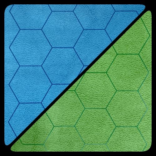 Chessex: 1" Hexagon 2 Sided Blue/Green Battle Mat - 26 x 23.5 Inches