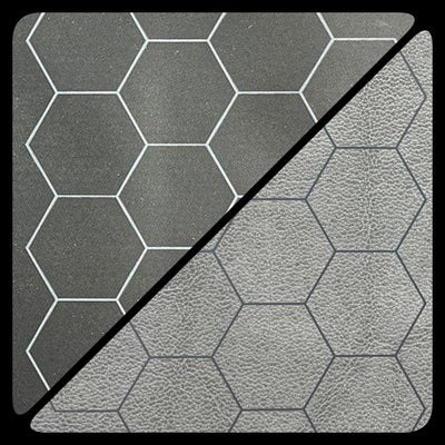 Chessex: 1" Hexagon 2 Sided Black/Grey Battle Mat - 26 x 23.5 Inches