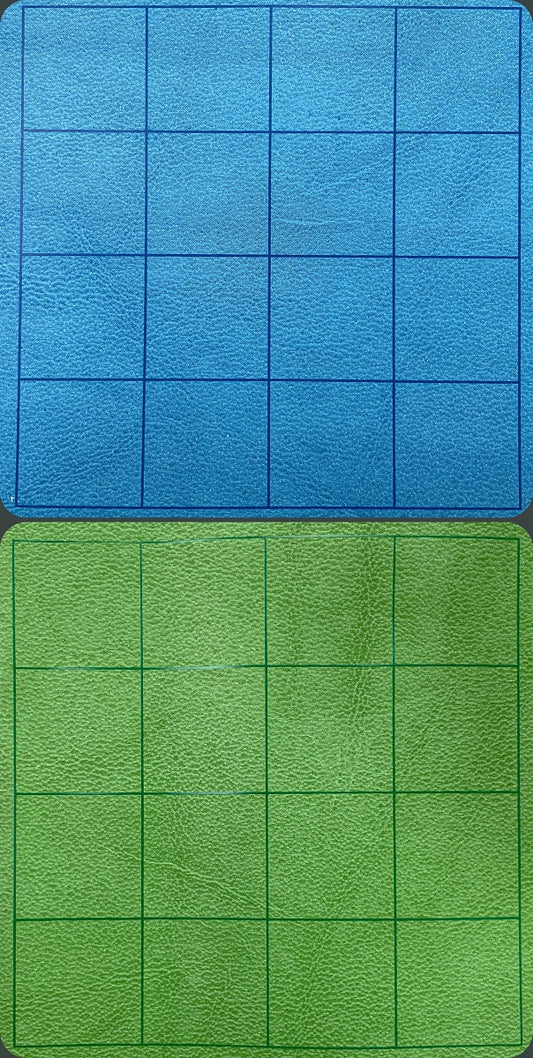 Chessex: 1" Square 2 Sided Blue/Green Battle Mat - 34.5 x 48 Inches