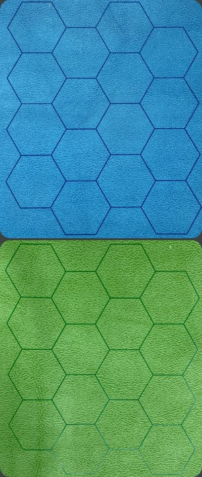 Chessex: 1" Hexagon 2 Sided Blue/Green Battle Mat - 34.5 x 48 Inches