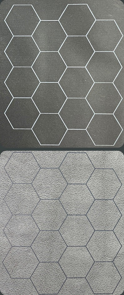 Chessex: 1" Hexagon 2 Sided Black/Grey Battle Mat - 34.5 x 48 Inches