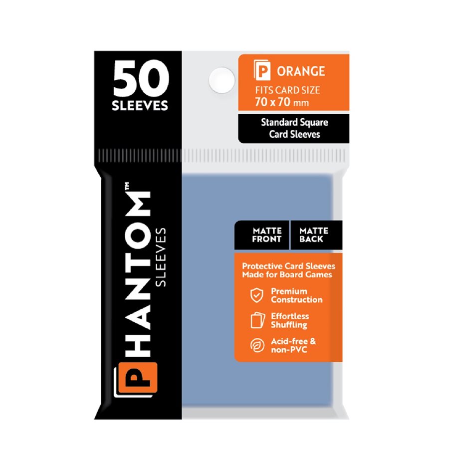 Phantom Sleeves: 50 Count - Matte/Matte Standard Square