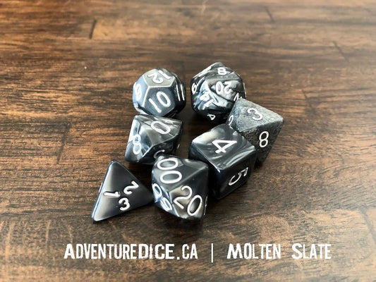 Adventure Dice: 7 Piece Dice Set - Molten Slate