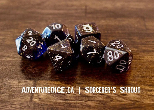 Adventure Dice: 7 Piece Dice Set - Sorcerer’s Shroud