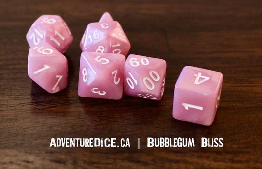 Adventure Dice: 7 Piece Dice Set - Bubblegum Bliss