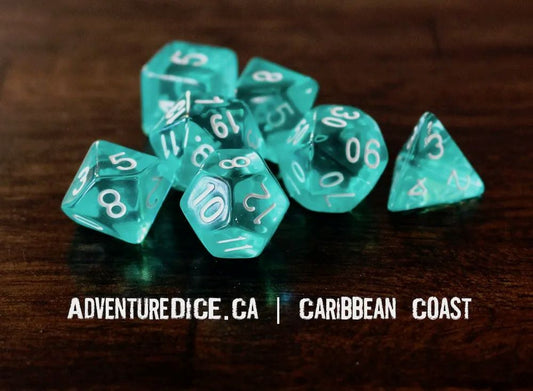 Adventure Dice: 7 Piece Dice Set - Caribbean Coast