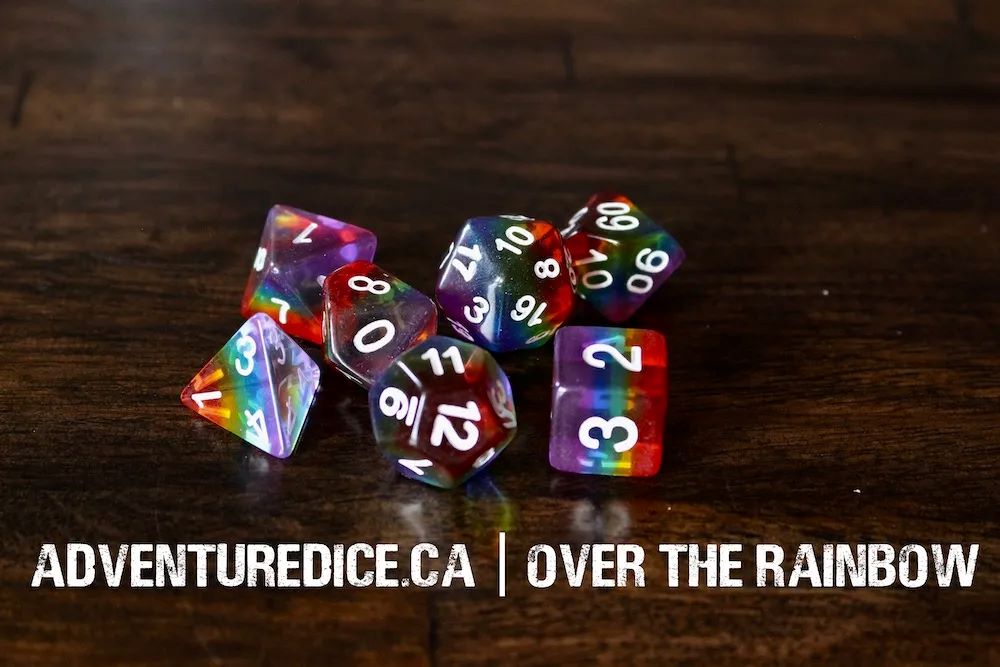 Adventure Dice: 7 Piece Dice Set - Over The Rainbow