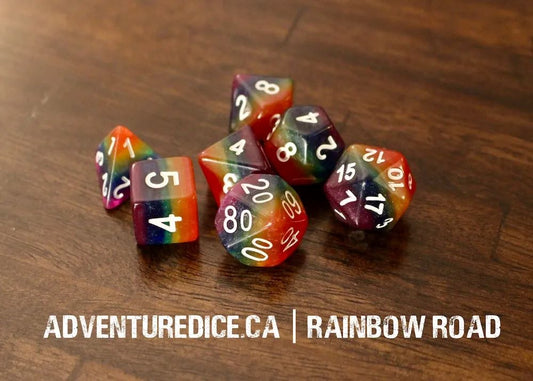 Adventure Dice: 7 Piece Dice Set - Rainbow Road