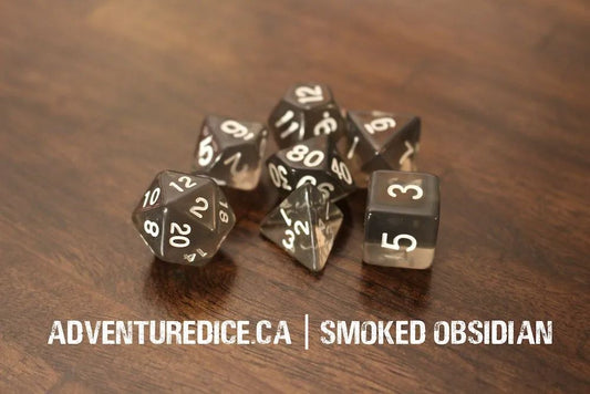 Adventure Dice: 7 Piece Dice Set - Smoked Obsidian