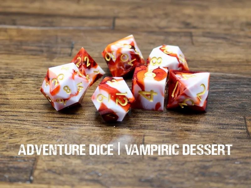 Adventure Dice: 7 Piece Dice Set - Vampiric Dessert