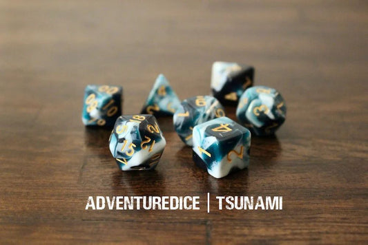 Adventure Dice: 7 Piece Dice Set - Tsunami