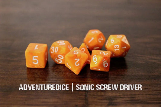 Adventure Dice: 7 Piece Dice Set - Sonic Screw Driver