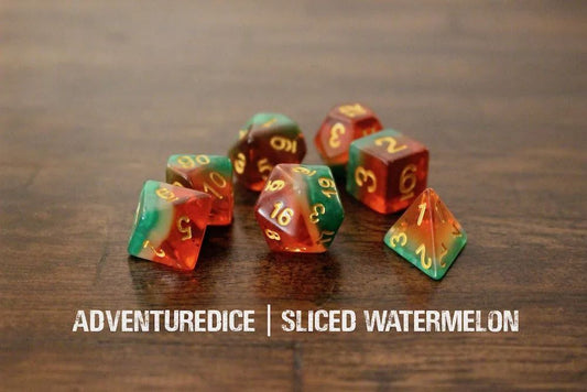 Adventure Dice: 7 Piece Dice Set - Sliced Watermelon