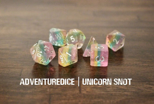 Adventure Dice: 7 Piece Dice Set - Unicorn Snot