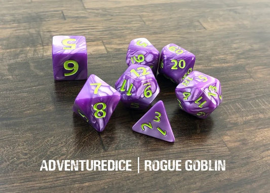 Adventure Dice: 7 Piece Dice Large Set - Rogue Goblin