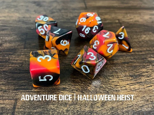 Adventure Dice: 7 Piece Dice Set - Halloween Heist