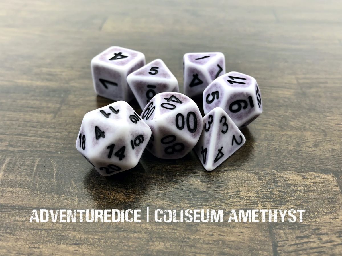 Adventure Dice: 7 Piece Dice Set - Coliseum Amethyst