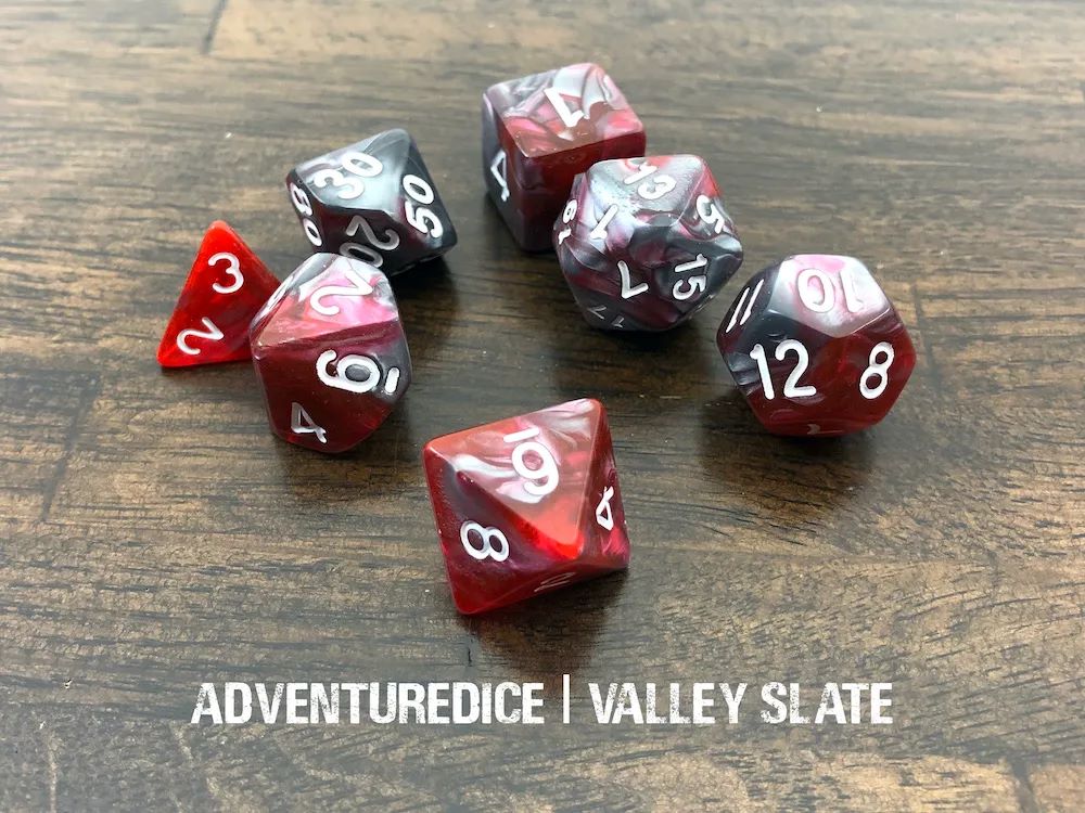 Adventure Dice: 7 Piece Dice Set - Valley Slate