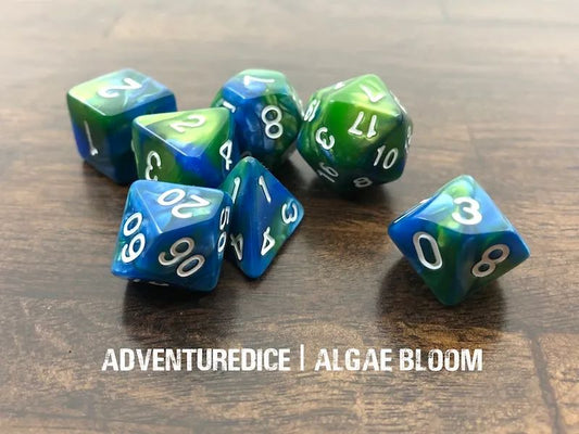 Adventure Dice: 7 Piece Dice Set - Algea Bloom