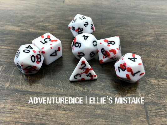 Adventure Dice: 7 Piece Dice Set - Ellie’s Mistake