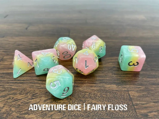 Adventure Dice: 7 Piece Dice Set - Fairy Floss