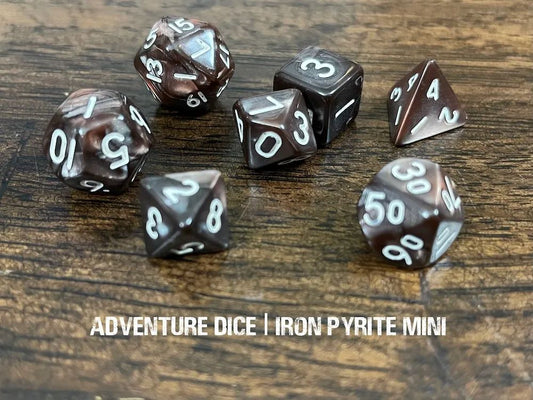 Adventure Dice: 7 Piece Mini Dice Set - Iron Pyrite