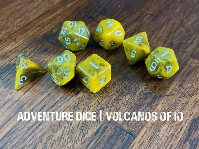 Adventure Dice: 7 Piece Dice Set - Volcanos Of Io