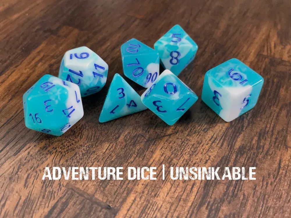 Adventure Dice: 7 Piece Dice Set - Unsinkable