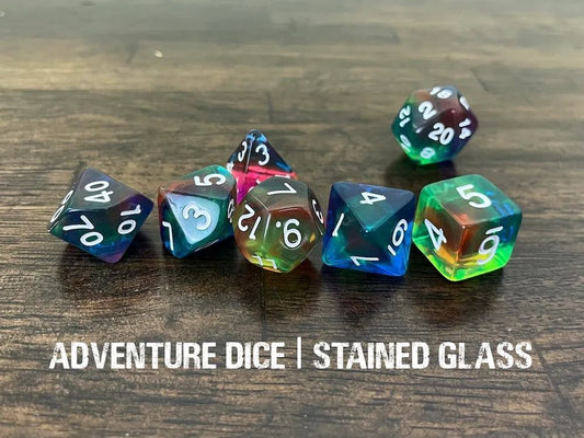 Adventure Dice: 7 Piece Dice Set - Stained Glass