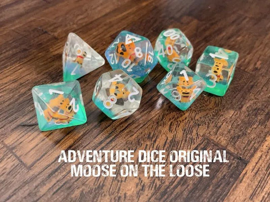 Adventure Dice: 7 Piece Dice Set - Moose On The Loose