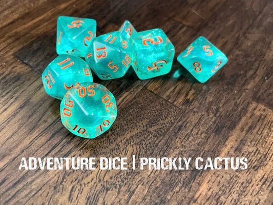 Adventure Dice: 7 Piece Dice Set - Prickly Cactus