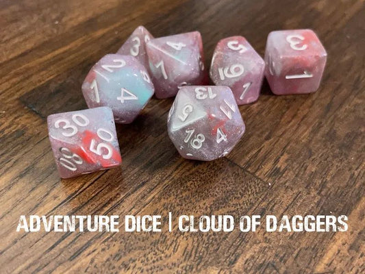 Adventure Dice: 7 Piece Dice Set - Cloud Of Daggers