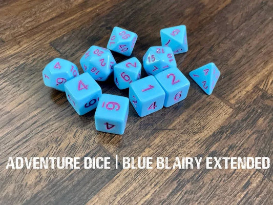 Adventure Dice: 11 Piece Dice Set - Blue Blairy