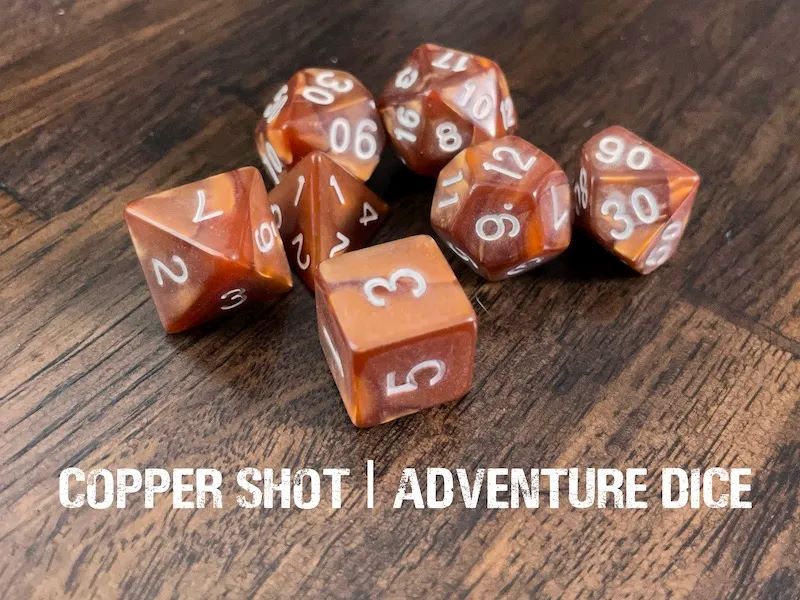 Adventure Dice: 7 Piece Dice Set - Copper Shot