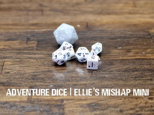 Adventure Dice: 7 Piece Mini Dice Set - Ellie’s Mishap