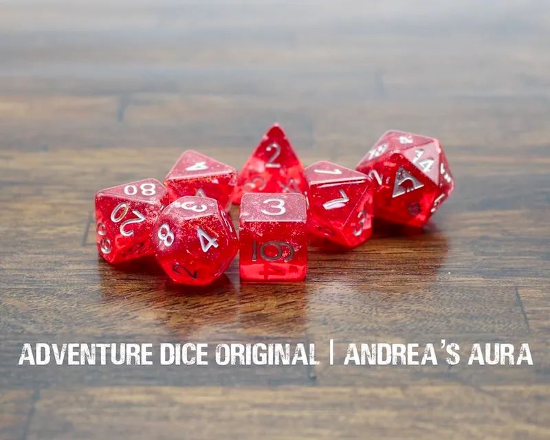 Adventure Dice: 7 Piece Dice Set - Andrea’s Aura