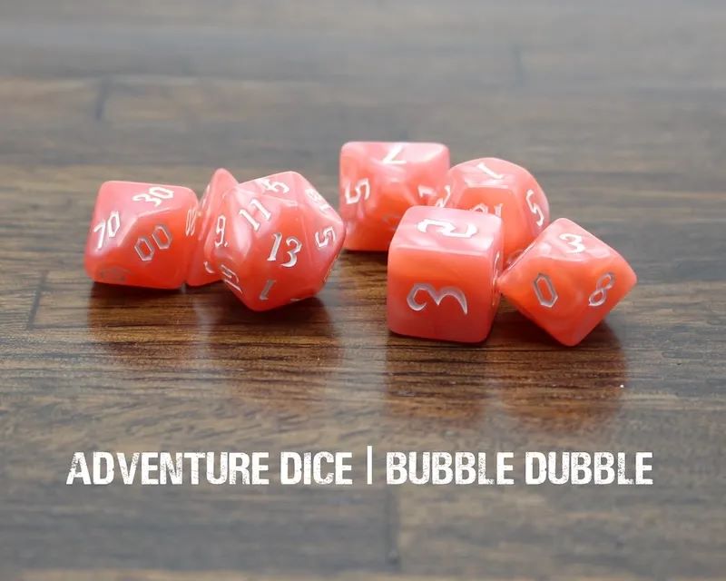 Adventure Dice: 7 Piece Dice Set - Bubble Dubble