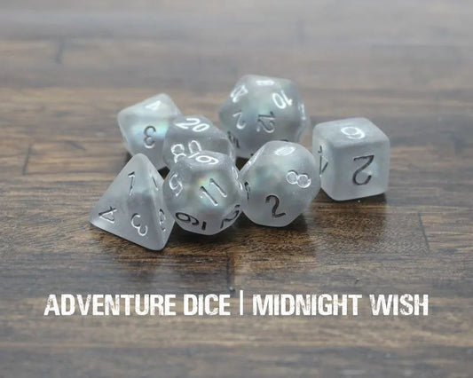 Adventure Dice: 7 Piece Dice Set - Midnight Wish