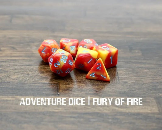 Adventure Dice: 7 Piece Dice Set - Fury Of Fire