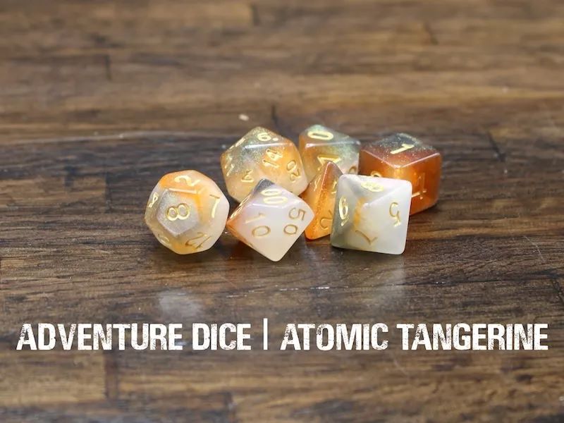 Adventure Dice: 7 Piece Dice Set - Atomic Tangerine