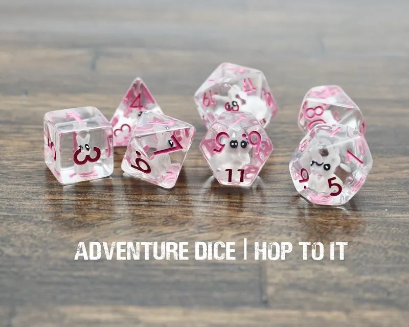 Adventure Dice: 7 Piece Dice Set - Hop To It