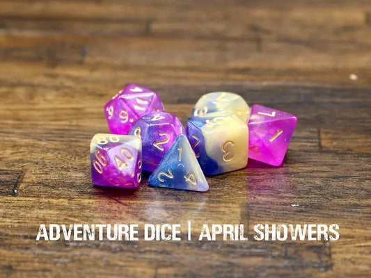 Adventure Dice: 7 Piece Dice Set - April Showers