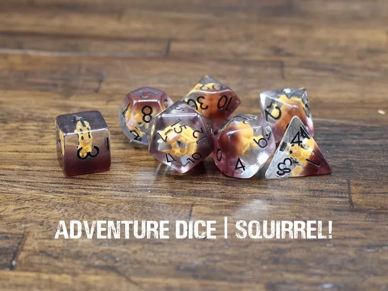 Adventure Dice: 7 Piece Dice Set - Squirrel!