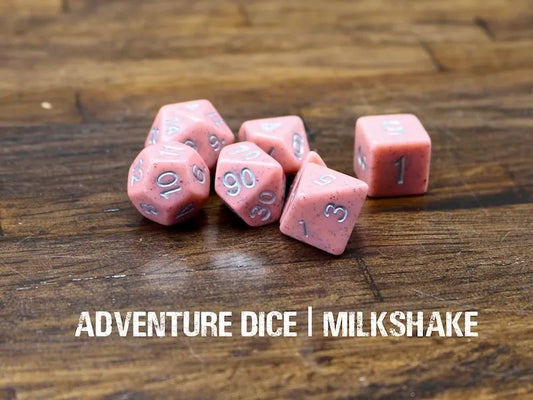 Adventure Dice: 7 Piece Dice Set - Milkshake