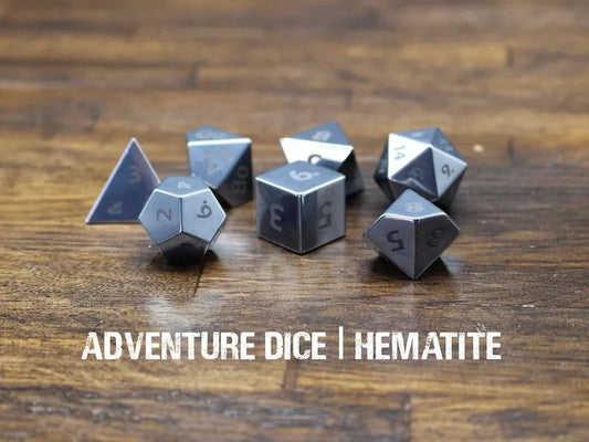 Adventure Dice: 7 Piece Metal Dice Set - Hematite