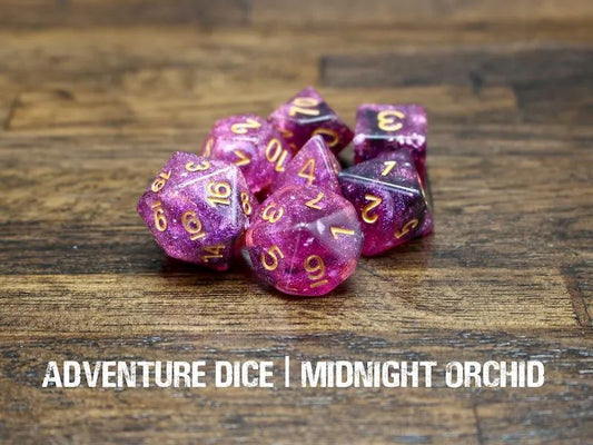 Adventure Dice: 7 Piece Dice Set - Midnight Orchid