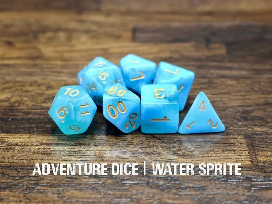 Adventure Dice: 7 Piece Dice Set - Water Sprite
