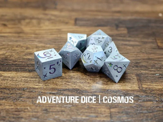 Adventure Dice: 7 Piece Metal Dice Set - Cosmos