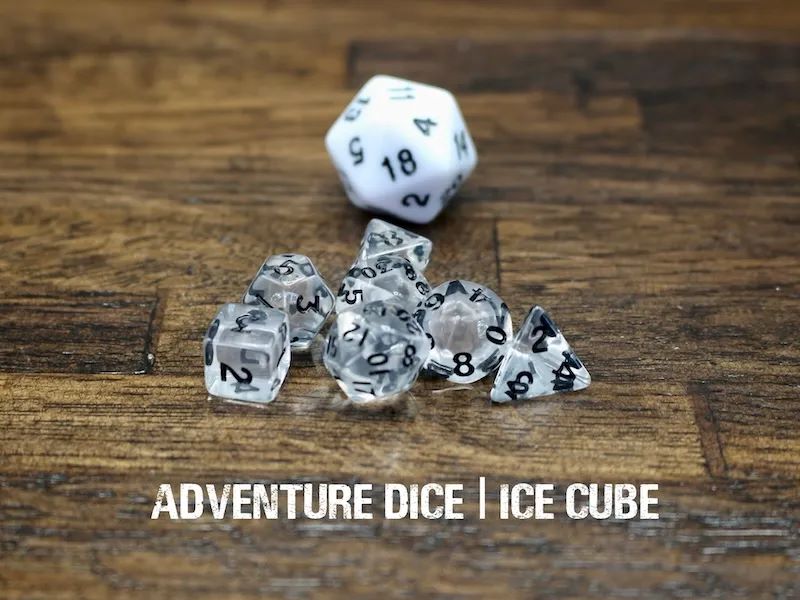 Adventure Dice: 7 Piece Mini Dice Set - Ice Cube