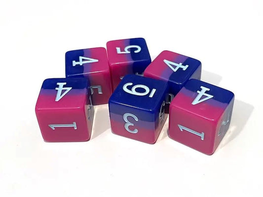 Adventure Dice: D6 Dice Set - Bisexual Pride